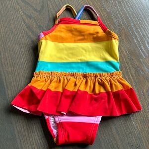 Hanna Andersson Skirted Colorblocked One Piece Suit